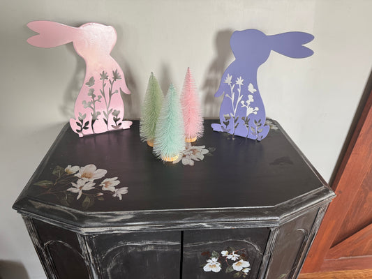 Floral metal Easter bunny