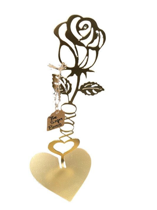 Golden xoxo Standing Rose