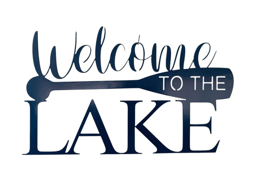 Welcome to the Lake flat metal sign